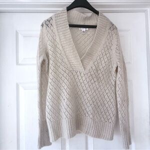 LOFT Cream V-Neck Sweater